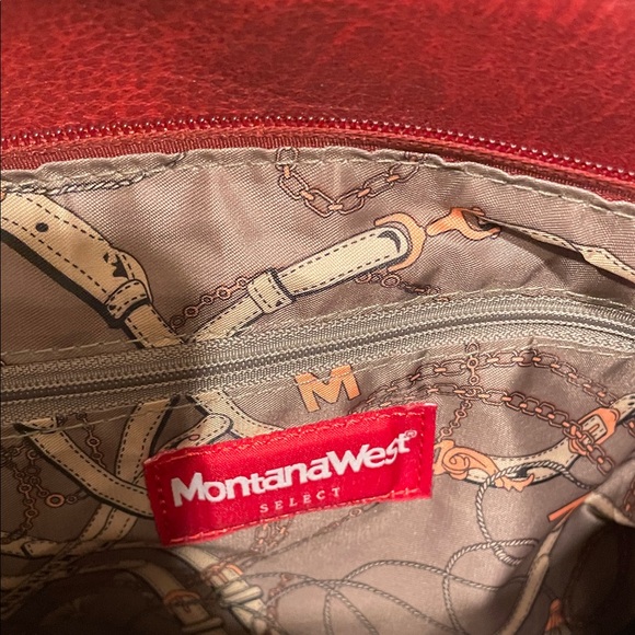 Montana West Two-Tone Red and Black Shoulder Bag - Picture 5 of 6
